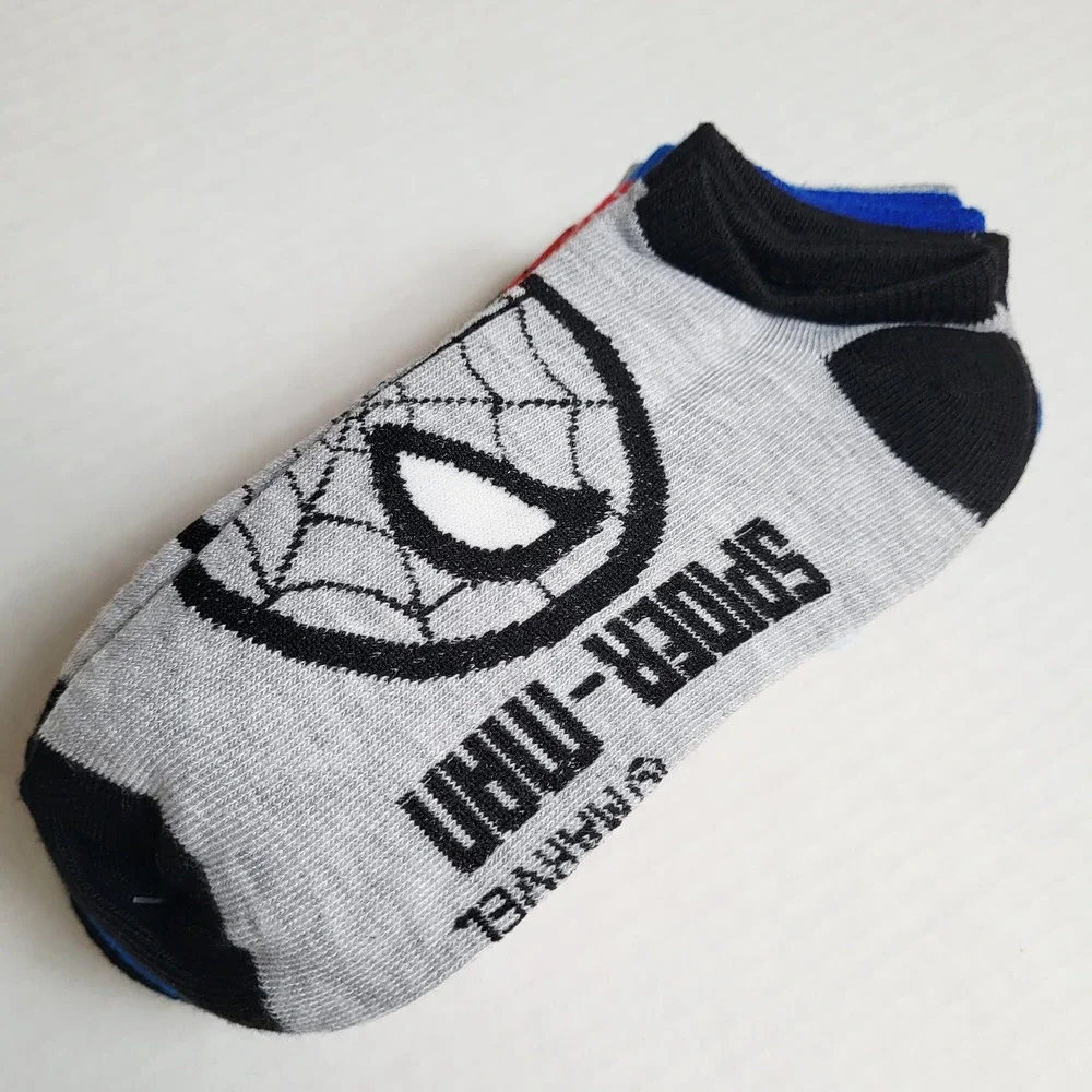 Marvel Spider Man Kids 6 Pair No Show Socks Shoe Size LG 3-9‎ Superhero NWT